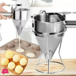 Pancake Batter Dispenser Stainless Steel Funnel Cake Dispenser With Stand Heavy Duty 750Ml