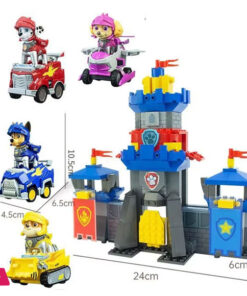 Paw Patrol Building Blocks Toys Rescue Knight Series Pullback Car Watchtower Rescue Base Command Center Lookout Tower Kids Gifts