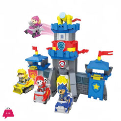 Paw Patrol Building Blocks Toys Rescue Knight Series Pullback Car Watchtower Rescue Base Command Center Lookout Tower Kids Gifts