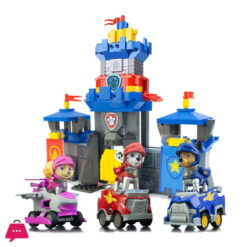 Paw Patrol Building Blocks Toys Rescue Knight Series Pullback Car Watchtower Rescue Base Command Center Lookout Tower Kids Gifts