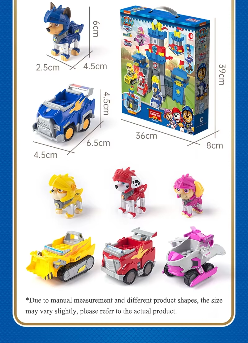 Paw Patrol Building Blocks Toys Rescue Knight Series Pullback Car Watchtower Rescue Base Command Center Lookout Tower Kids Gifts