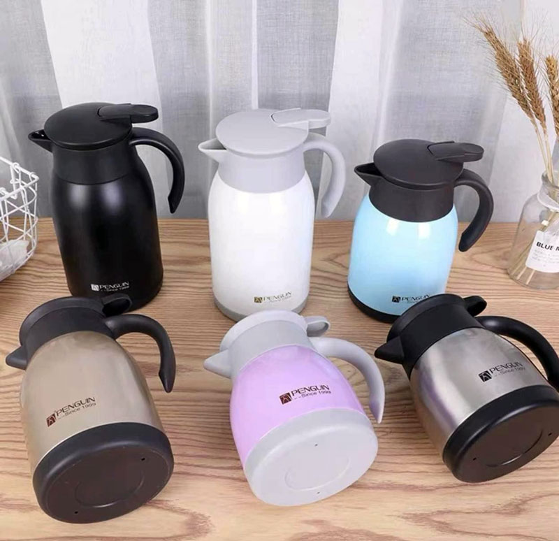 Penguin Stainless Thermo Steel Double-Wall Vacuum Insulated Coffee Pot Capacity-1000Ml Hot Or Cold For 18-24 Hours 