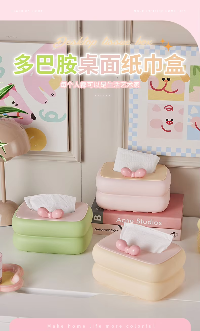 Plastic Tissue Box With Spring Cartoon Napkin Holders