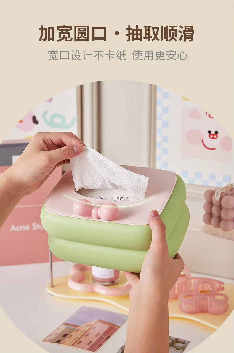 Plastic Tissue Box With Spring Cartoon Napkin Holders