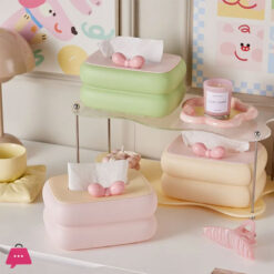 Plastic Tissue Box with Spring Cartoon Napkin Holders