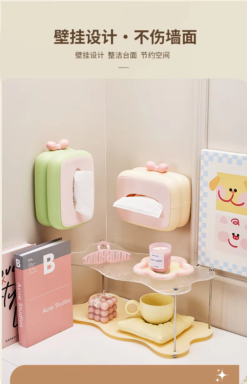 Plastic Tissue Box With Spring Cartoon Napkin Holders