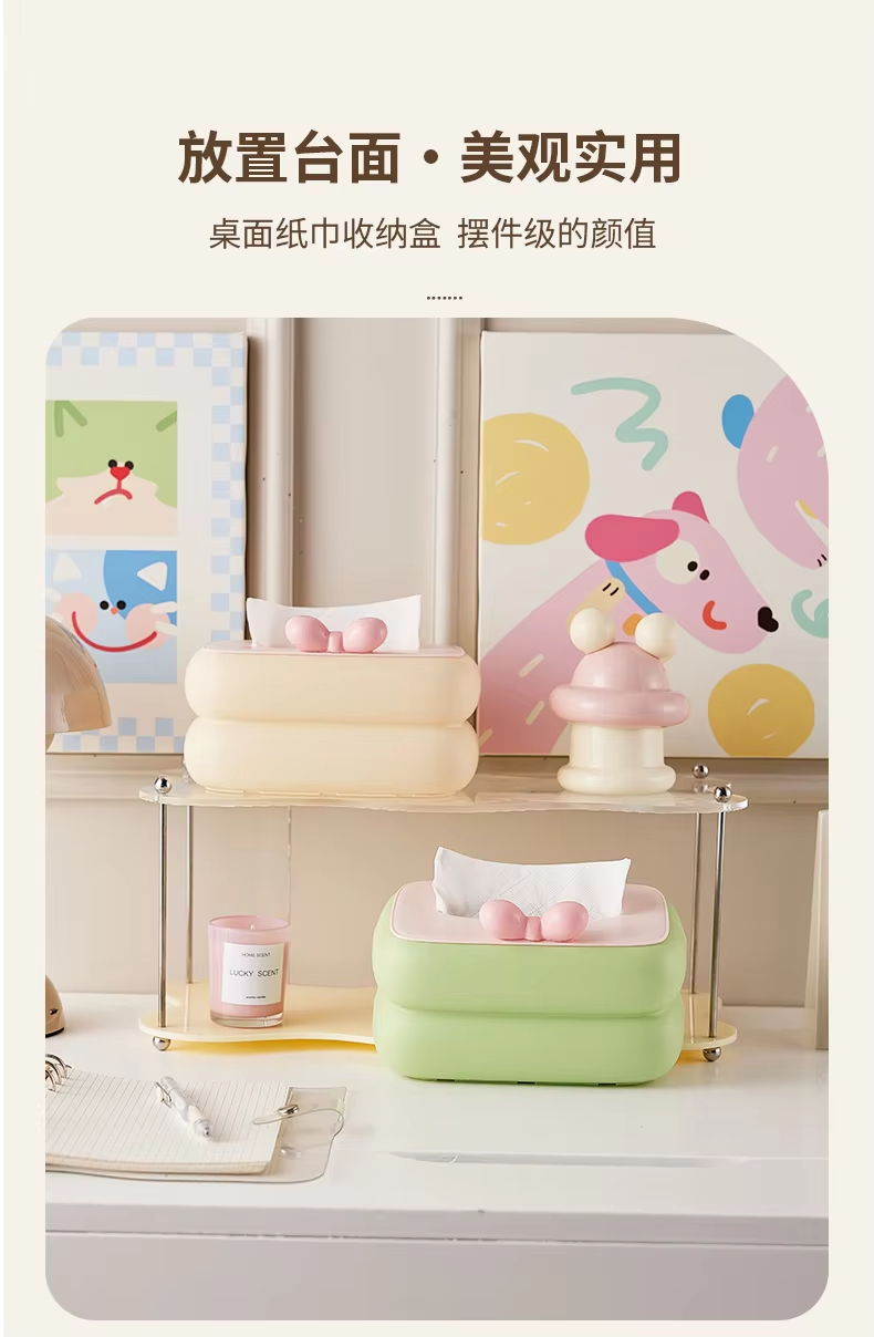 Plastic Tissue Box With Spring Cartoon Napkin Holders