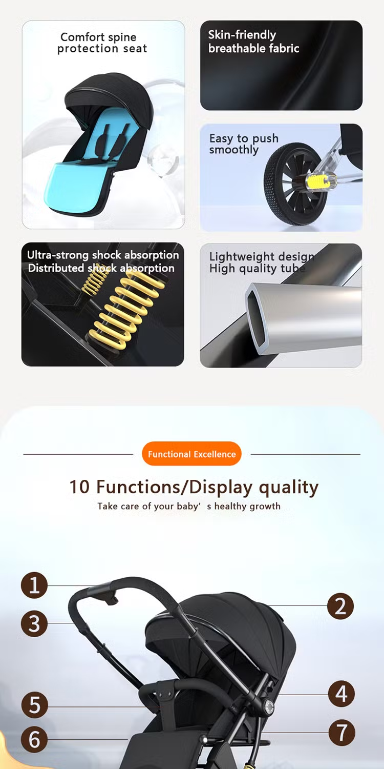 Popypapa Baby Stroller With Reversible Handle C3