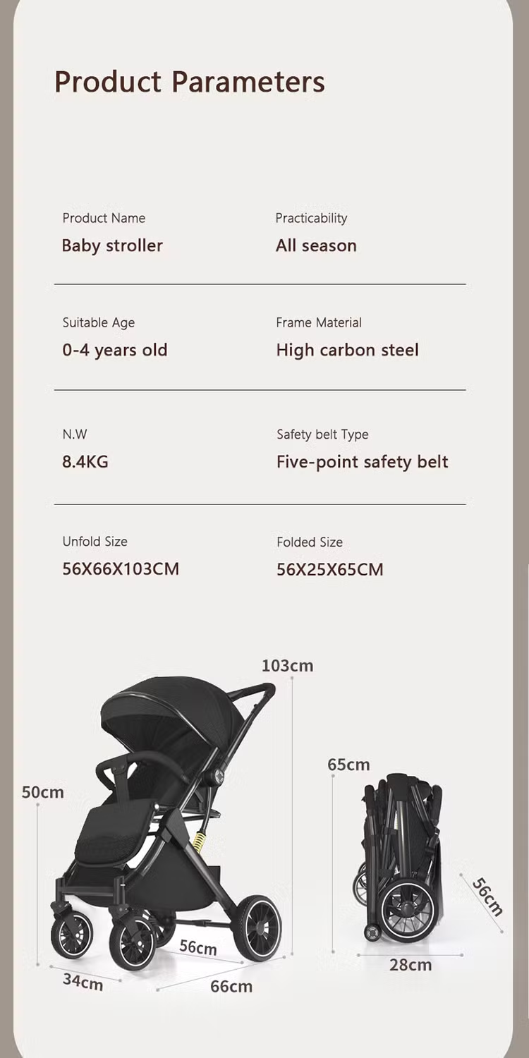 Popypapa Baby Stroller With Reversible Handle C3