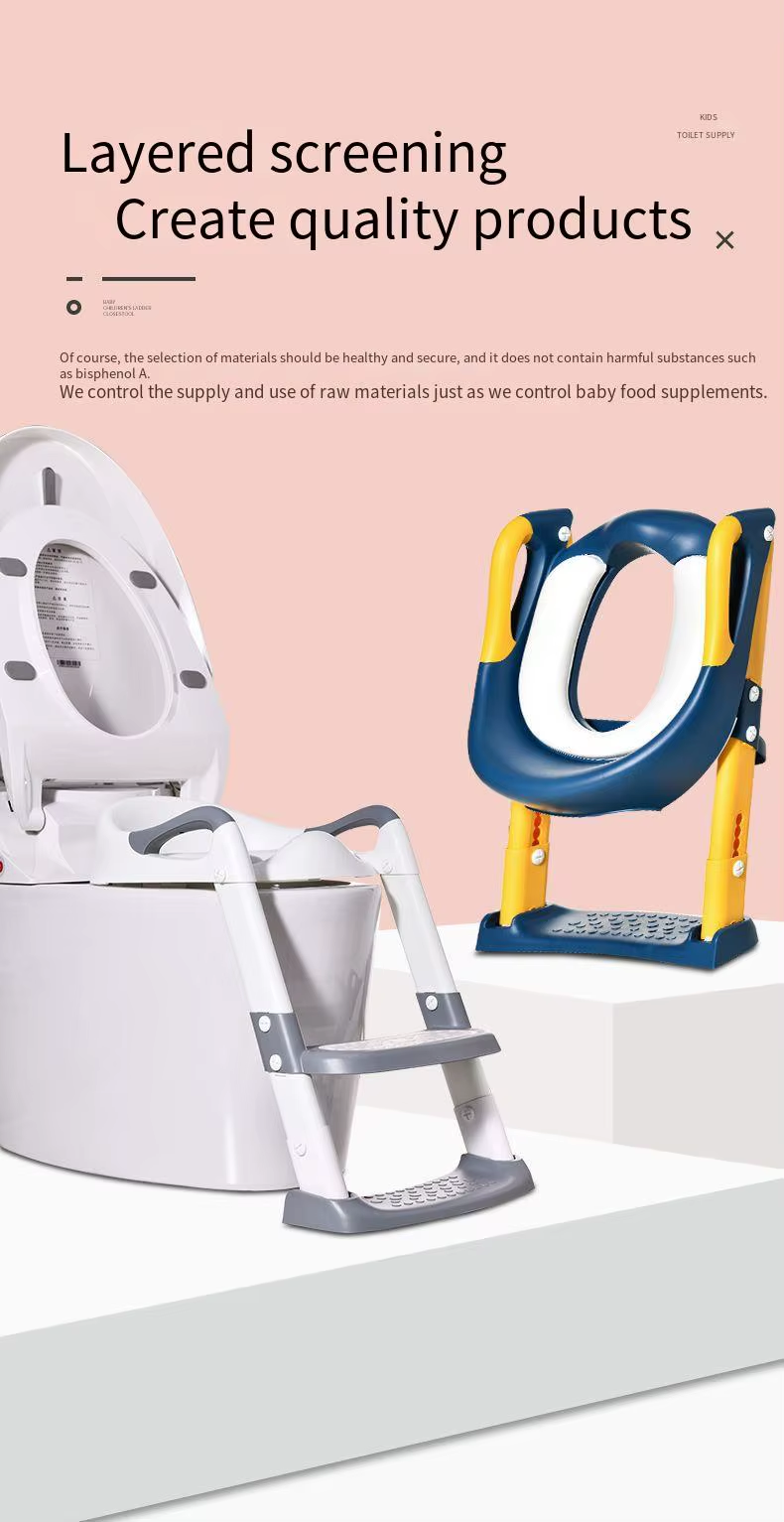 Potty Training Toilet Seat With Step Stool Ladder – Blue &Amp; Yellow