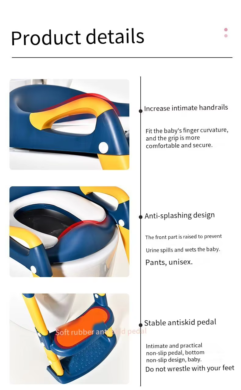 Potty Training Toilet Seat With Step Stool Ladder – Blue &Amp; Yellow