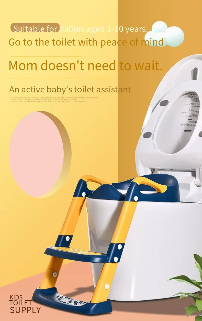 Potty Training Toilet Seat With Step Stool Ladder – Blue &Amp; Yellow