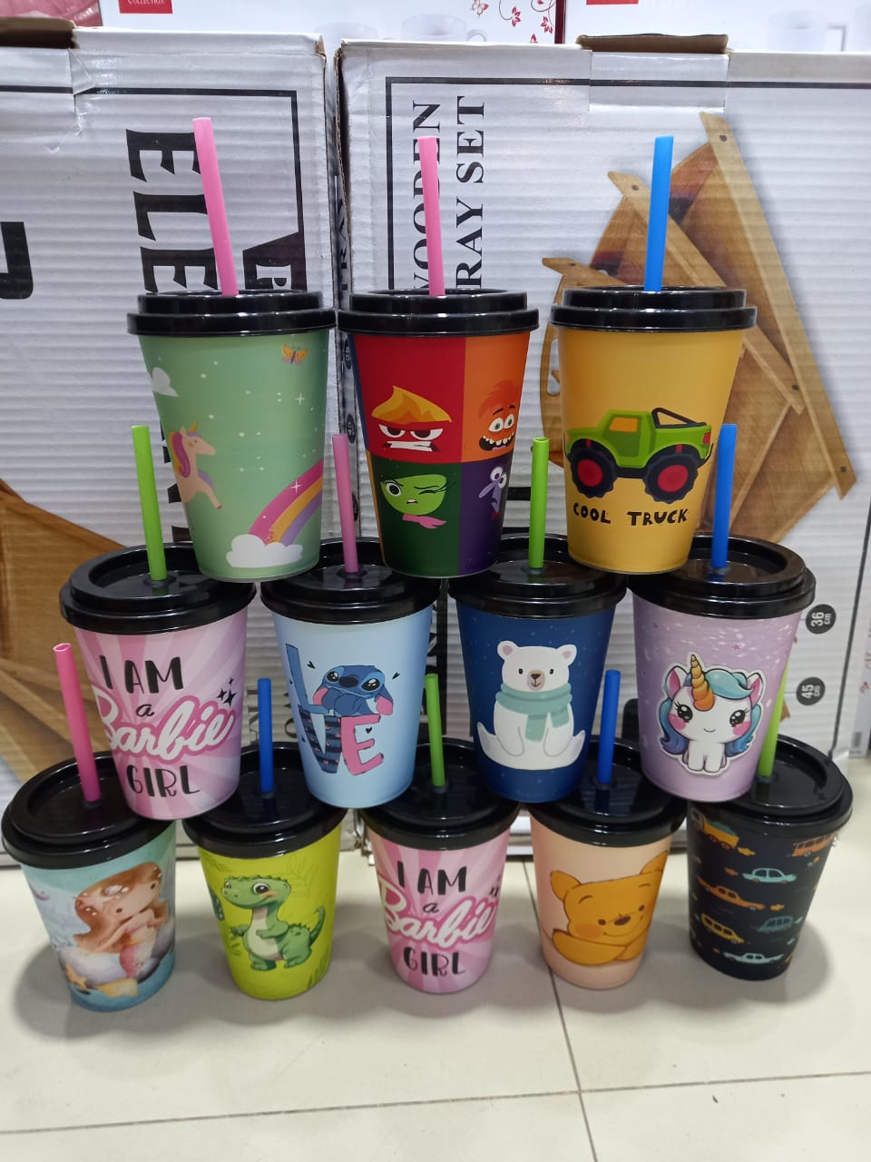 Premium Plastic Straw Glass Juice Glass 1-Pcs