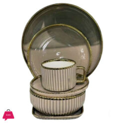 Premium Porcelain Dinner Set With Cream Shine Finish And Elegant Self Linning Texture