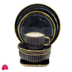 Premium Porcelain Dinner Set With Cream Shine Finish And Elegant Self Linning Texture