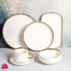Premium Porcelain Dinner Set With Cream Shine Finish And Elegant Self Linning Texture 2 Premium Porcelain Dinner Set With Cream Shine Finish And Elegant Self Linning Texture