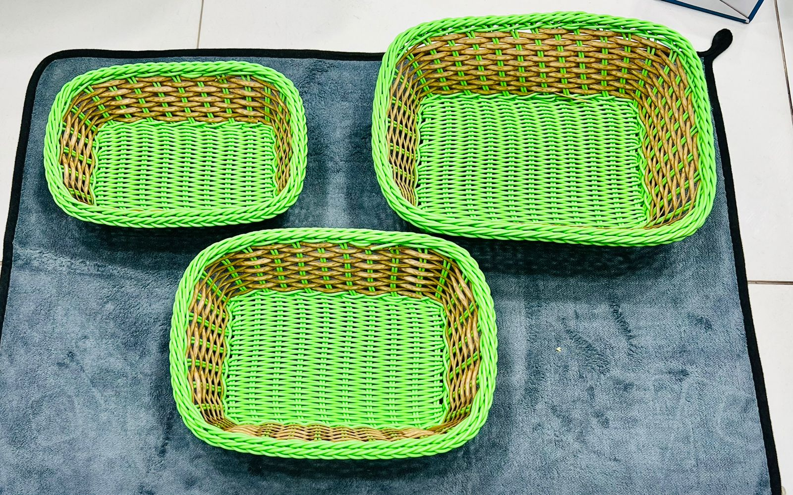 Rattan Wicker Woven Serving Baskets Set Of 3