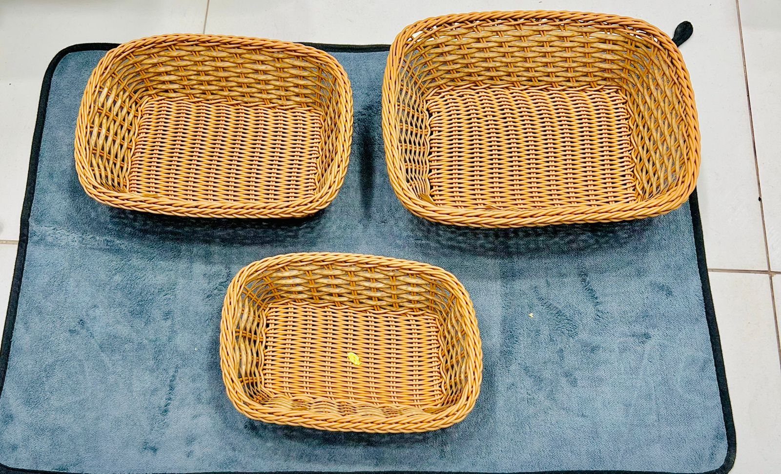 Rattan Wicker Woven Serving Baskets Set Of 3