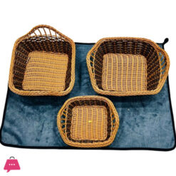 Rattan Wicker Woven Serving Baskets Set Of 3