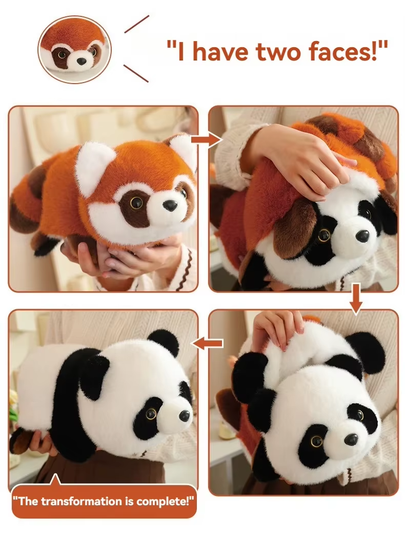 Reversible Flip Panda Flip Raccoon Toy Transform Panda Soft Pillow Children Gifts 15 Reversible Flip Panda Flip Raccoon Toy Transform Panda Soft Pillow Children Gifts
