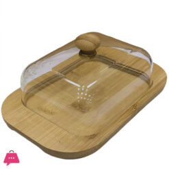 Shengya Glass Butter Dish With Wood Plate 5 Shengya Glass Butter Dish With Wood Plate