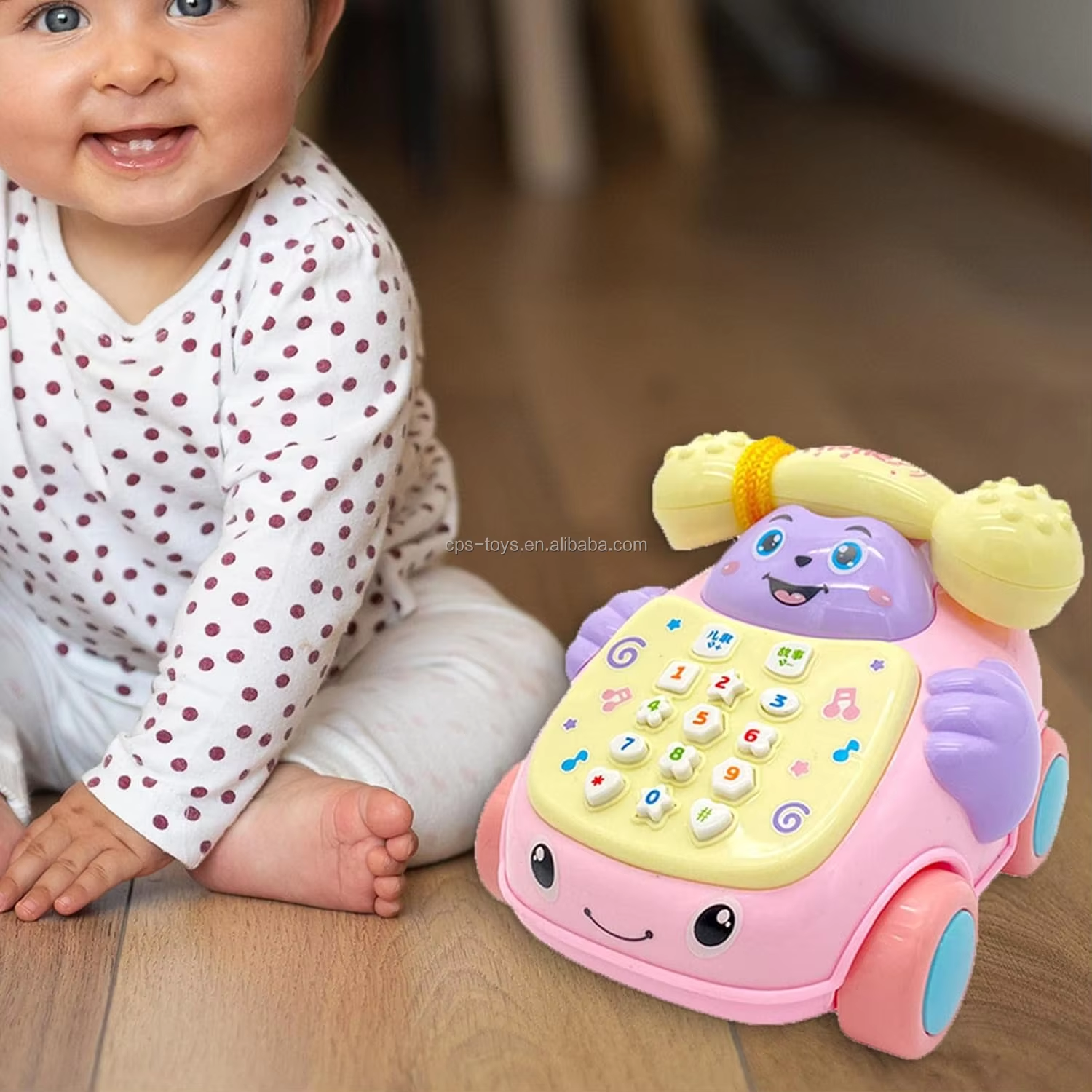 Simulation Baby Telephone Toys Multi-Function Telephone Car Whack-A-Mole Game Cartoon Telephone Toys Pretend Play Toy