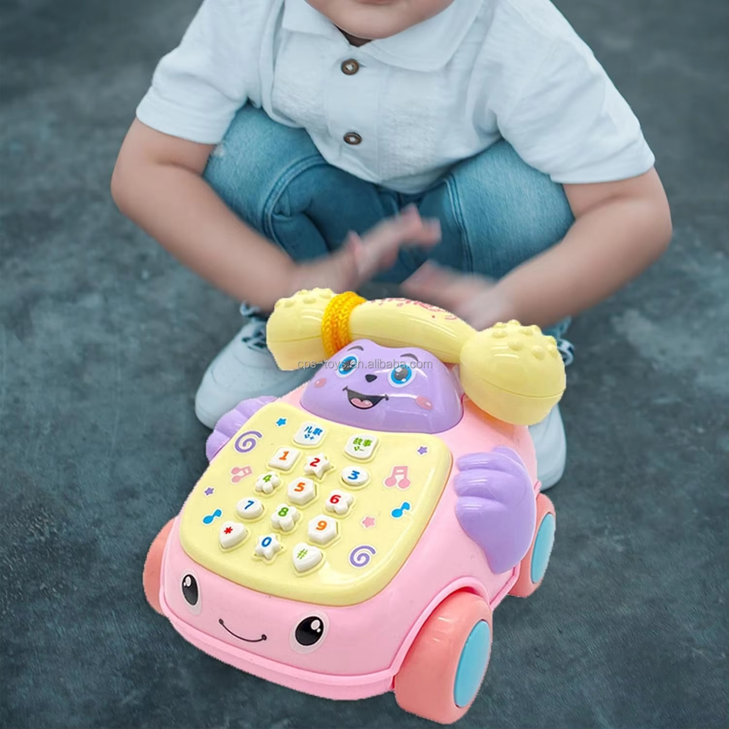 Simulation Baby Telephone Toys Multi-Function Telephone Car Whack-A-Mole Game Cartoon Telephone Toys Pretend Play Toy