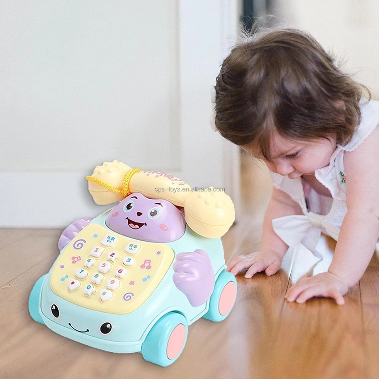 Simulation Baby Telephone Toys Multi-Function Telephone Car Whack-A-Mole Game Cartoon Telephone Toys Pretend Play Toy