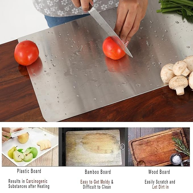 Cutting Boards Stainless Steel Chopping Board Food Grade Chopping Board With Protected Sheet Stainless Steel Chopping Board 50 X 40 Cm