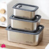 Stainless Steel Food Containers With Lids Snack Containers Leak Proof (1000Ml+1600Ml+2600Ml)