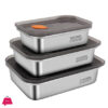Stainless Steel Food Containers with Lids Snack Containers Leak Proof (600ml+1000ml+1400ml)