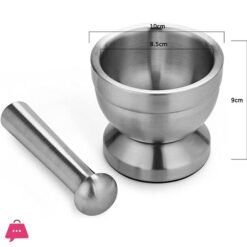 Stainless Steel Mortar Pestle Set Garlic Spice Grinder Pharmacy Herbs Bowl Crusher Kitchen Tool