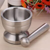 Stainless Steel Mortar Pestle Set Garlic Spice Grinder Pharmacy Herbs Bowl Crusher Kitchen Tool
