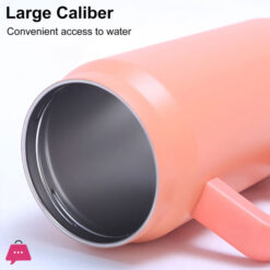 Stainless Steel Thermos Cup 50Oz Large Capacity Straw Cups Vacuum Insulated Mugs Portable Cup Handle Bottle Drinking Utensils