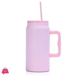 Stainless Steel Thermos Cup 50Oz Large Capacity Straw Cups Vacuum Insulated Mugs Portable Cup Handle Bottle Drinking Utensils