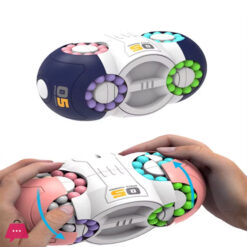 Stress Relief Bean Cube Toy Rotating Bean Cube Spinner Toy Stress Relief Fidget Sensory Toy for Adults Kids Educational Handheld Bead Puzzle Spinning Cube Perfect Gift