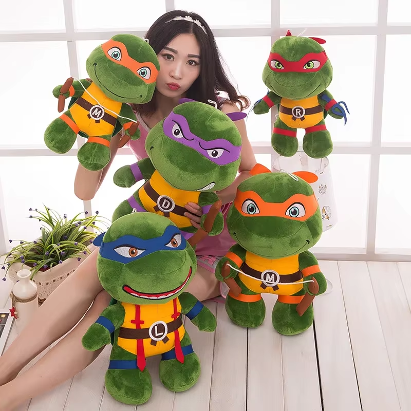 Teenage Mutant Ninja Turtles Plush Toy Tmnt Cartoon Donatello Mikey Raffaele Leonardo Figure Stuff Kids Gifts - 45Cm