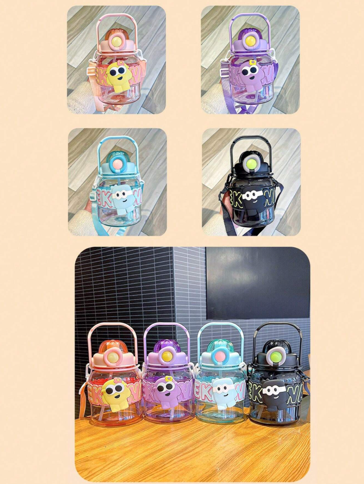 Strong Plastic Water Bottle With Round Spout Suction Heat Resistant Portable For Outdoor Use Anti-Drop