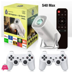 S40 Max Projector Game Emulator – Android 11.0 OS – Free Style Home Theater 1080P Video Supported – Outdoor Beamer