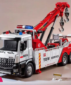 1:18 Rescue Tanker Double Ditch Obstacle Clearing Toy Car Model Alloy Diecast Sound Light