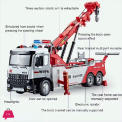 1:18 Rescue Tanker Double Ditch Obstacle Clearing Toy Car Model Alloy Diecast Sound Light