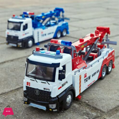 1:18 Rescue Tanker Double Ditch Obstacle Clearing Toy Car Model Alloy Diecast Sound Light