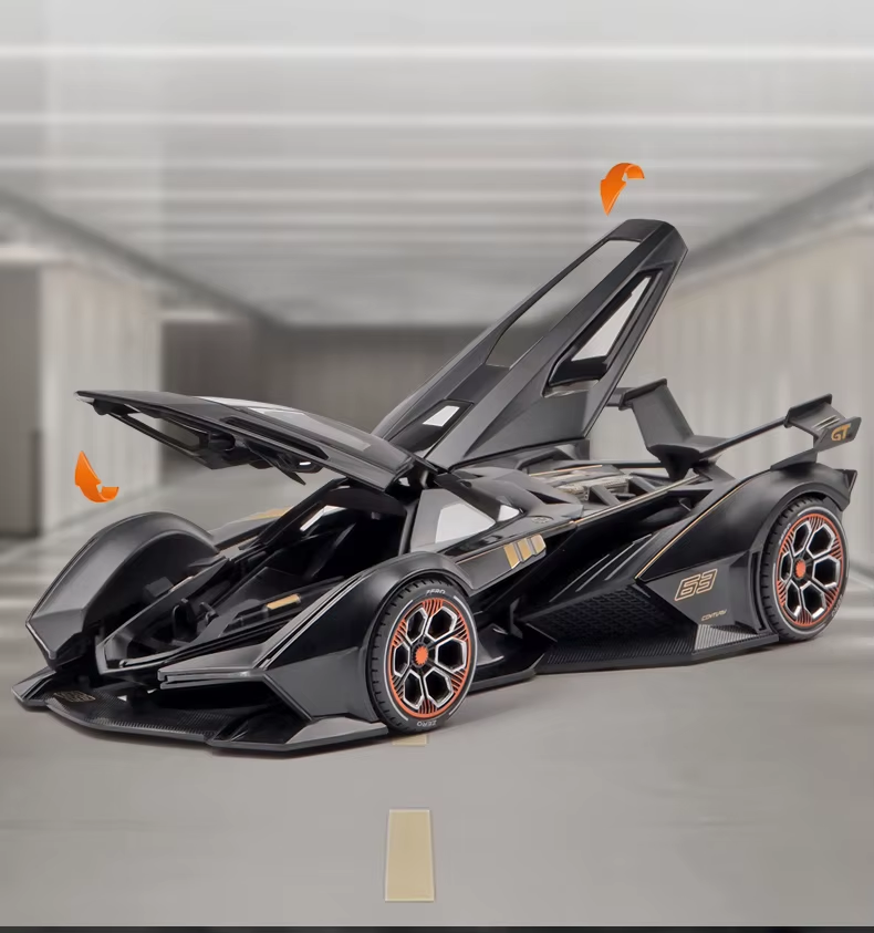 1:22 Lambos Vision Gran Turismo V12 Gt Alloy Model Diecast Sound Super Racing Lifting Tail Hot Car Wheel For Children Gifts