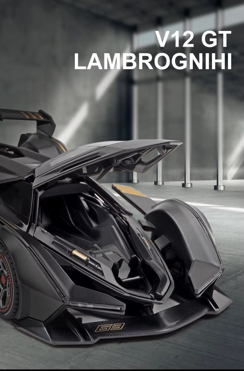 1:22 Lambos Vision Gran Turismo V12 Gt Alloy Model Diecast Sound Super Racing Lifting Tail Hot Car Wheel For Children Gifts
