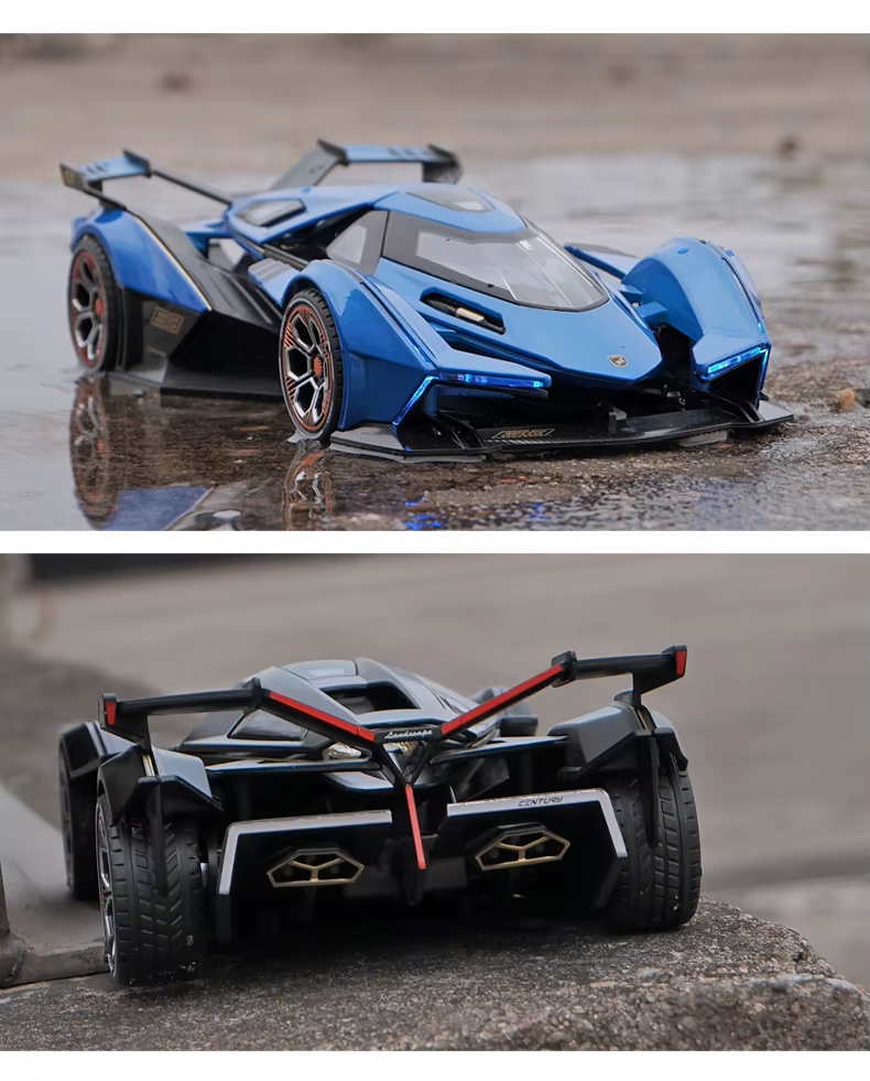 1:22 Lambos Vision Gran Turismo V12 Gt Alloy Model Diecast Sound Super Racing Lifting Tail Hot Car Wheel For Children Gifts