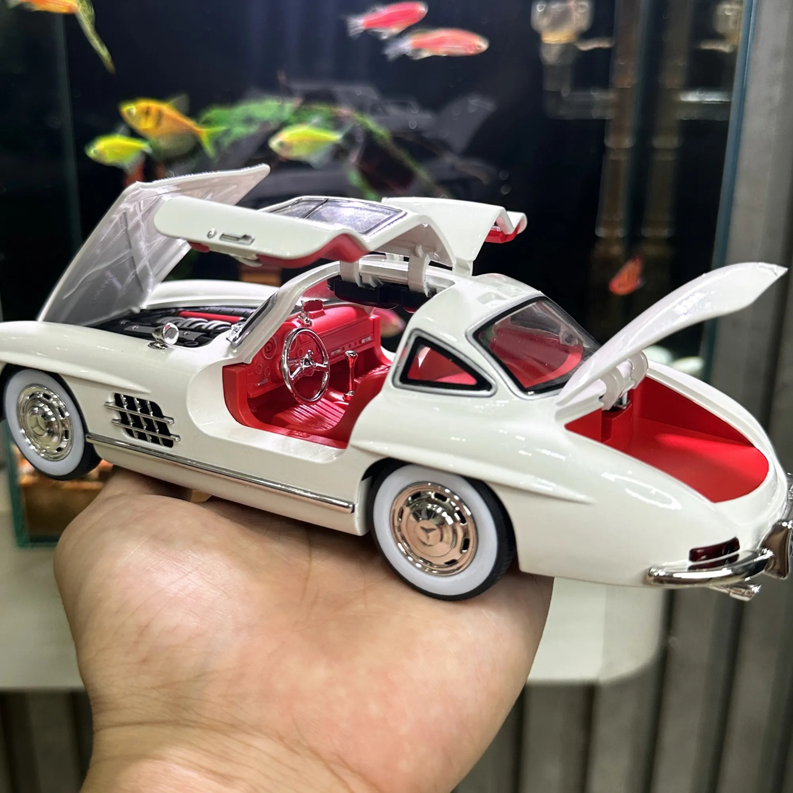 1:24 Benzs 300Sl Track Version Alloy Sports Car Model Diecast Car Model Sound And Light