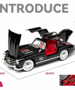 1:24 Benzs 300Sl Track Version Alloy Sports Car Model Diecast Car Model Sound And Light - Image 4