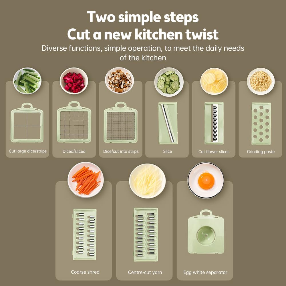 13 In 1 Onion Chopper Vegetable Chopper With Container Multifunctional