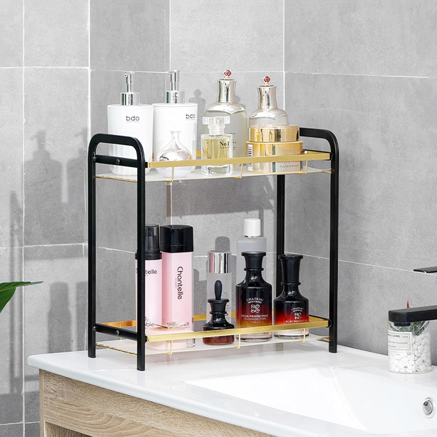 2-Tier Shelf Organizer Rack For Bathroom Bedroom Office Kitchen