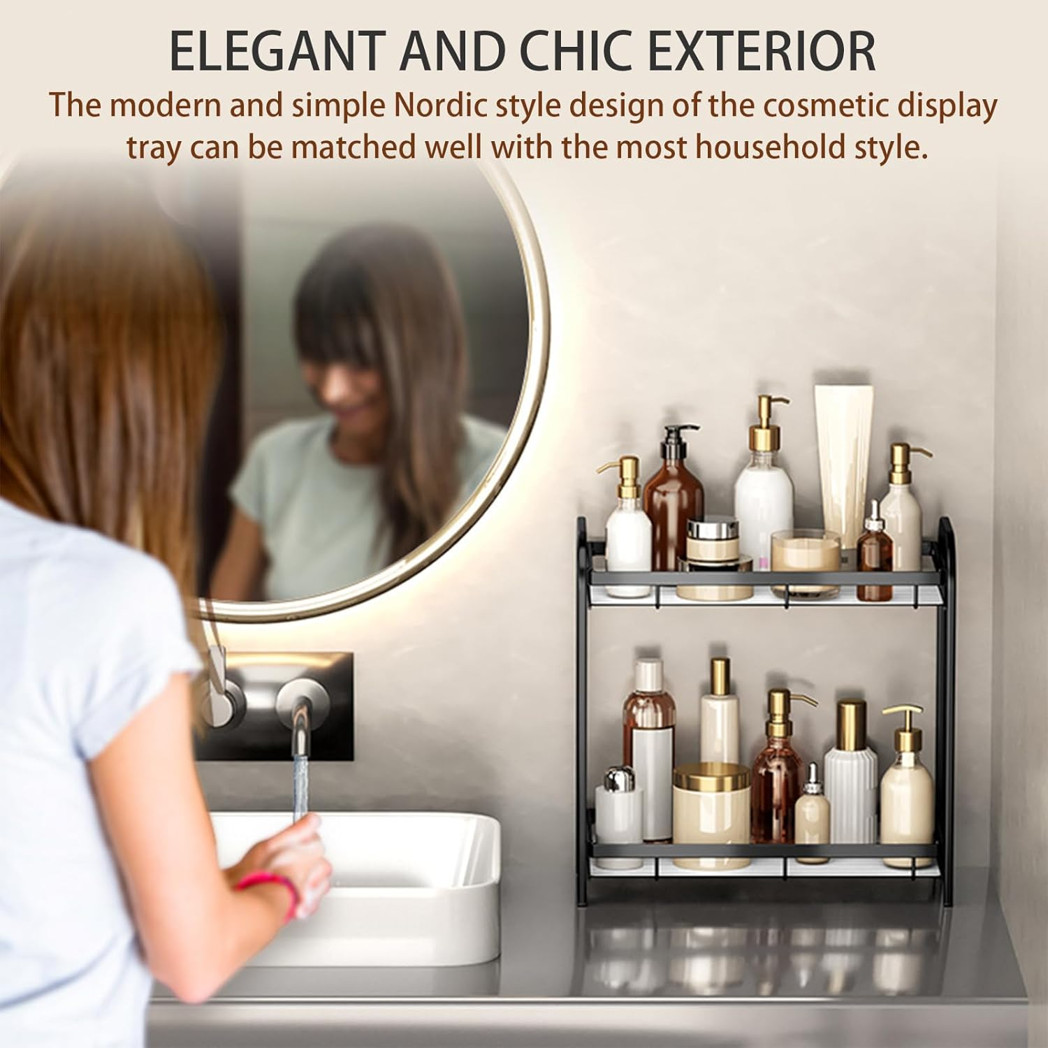 2-Tier Shelf Organizer Rack For Bathroom Bedroom Office Kitchen